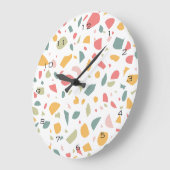 Modern pastel terrazzo patroon grote klok (Hoek)