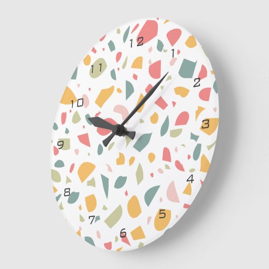 Modern pastel terrazzo patroon grote klok (Hoek)