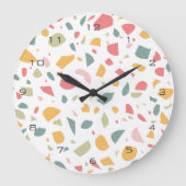 Modern pastel terrazzo patroon grote klok (Voorkant)