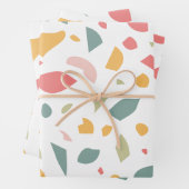 Modern pastel terrazzo patroon inpakpapier vel (In situ)