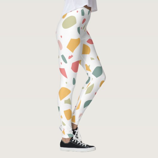 Modern pastel terrazzo patroon leggings (Rechts)