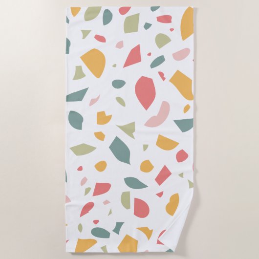 Modern pastel terrazzo patroon strandlaken (Voorkant)