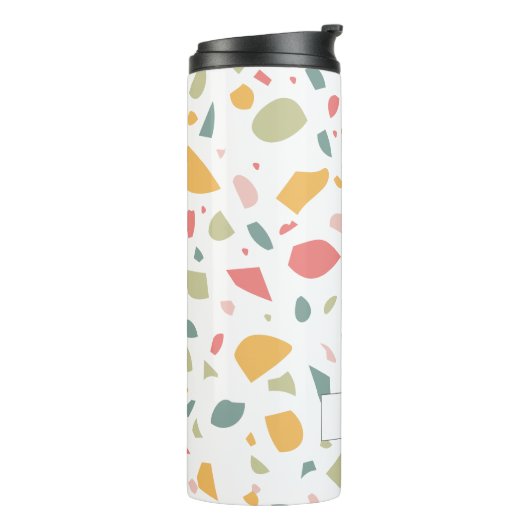 Modern pastel terrazzo patroon thermosbeker (Gedraaid links)