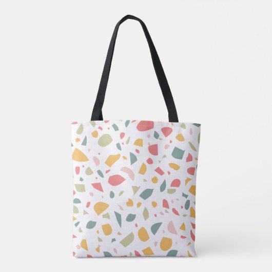 Modern pastel terrazzo patroon tote bag (Achterkant)