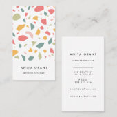 Modern pastel terrazzo patroon visitekaartje (Voorkant / Achterkant)