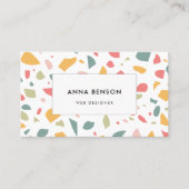 Modern pastel terrazzo patroon visitekaartje (Voorkant)