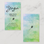 *~* Modern Pastel Turquoise Green Daisy Yoga Reiki Visitekaartje (Voorkant / Achterkant)
