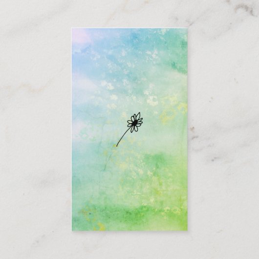 *~* Modern Pastel Turquoise Green Daisy Yoga Reiki Visitekaartje (Achterkant)