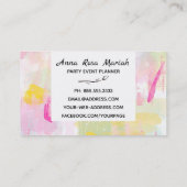 *~* Modern pastel Turquoise Roze Geel Abstract Visitekaartje (Achterkant)