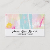 *~* Modern pastel Turquoise Roze Geel Abstract Visitekaartje (Voorkant)