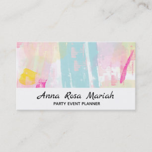 *~* Modern pastel Turquoise Roze Geel Abstract Visitekaartje