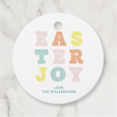 Modern Pastel Typografisch Pasen Bedankjes Labels (Voorkant)