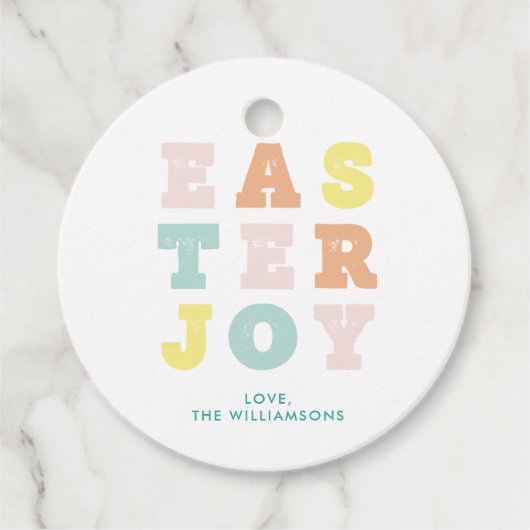 Modern Pastel Typografisch Pasen Bedankjes Labels (Voorkant)