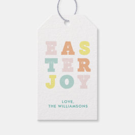 Modern Pastel Typografisch Pasen Cadeaulabel