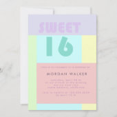Modern Pastel | Uitnodiging voor zestien dagen (Voorkant)