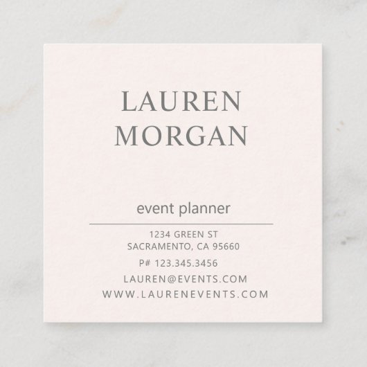 Modern Pastel | Vierkant Visitekaartje (Achterkant)