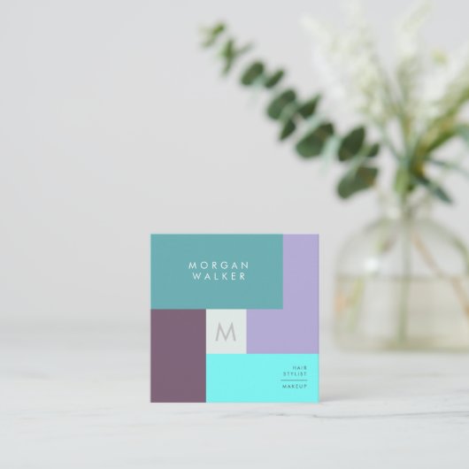 Modern Pastel | Vierkant Visitekaartje (Staand voorkant)
