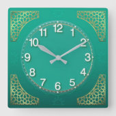 Modern pastel vierkante klok (Voorkant)