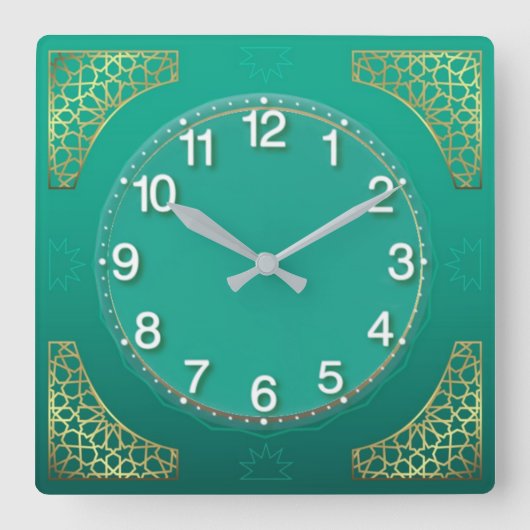 Modern pastel vierkante klok (Voorkant)