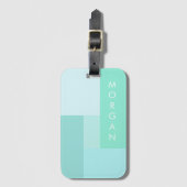 Modern pastelblauw gepersonaliseerd Bagagelabel (Voorkant (verticaal))