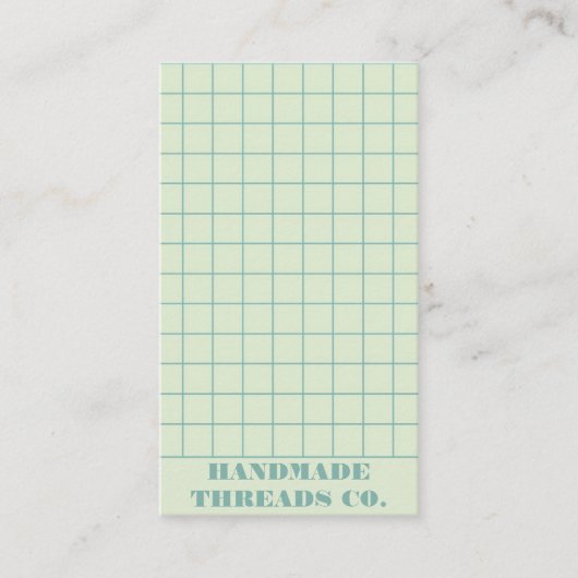 Modern pastelblauw geruit patroon QR-code Visitekaartje (Voorkant)