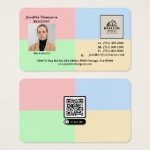 Modern pastelblok Visitekaartje achtergrond rond (Voorkant /achterkant)