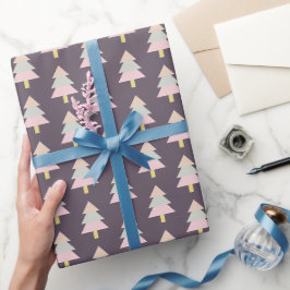 Modern pastelboom winterpatroon cadeaupapier