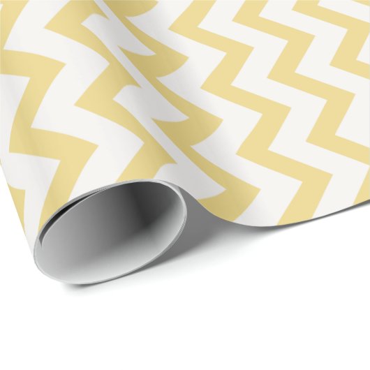 Modern pastelgeel en wit chevron patroon cadeaupapier (Rol Hoek)