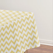 Modern pastelgeel en wit chevron patroon tafelkleed (Voorbeeld)