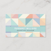 Modern pastelkleuren geometrisch patroonontwerp visitekaartje (Voorkant)