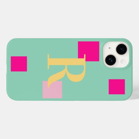 Modern pastelmonogram Case-Mate iPhone case (Achterkant (horizontaal))