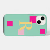 Modern pastelmonogram iPhone hoesje (Achterkant horizontaal)