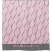 Modern pastelroze bad douchegordijn (Voorkant)