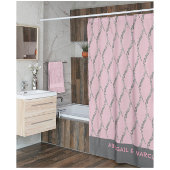 Modern pastelroze bad douchegordijn