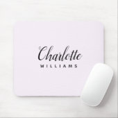 Modern pastelroze monogram Muismat (Met muis)
