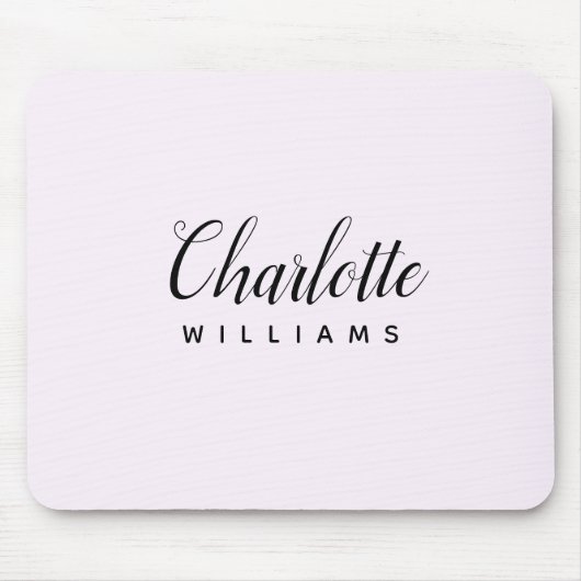 Modern pastelroze monogram Muismat (Voorkant)