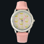 Modern pastroze en gele leemons horloge<br><div class="desc">Modern pastroze en gele leemons</div>