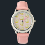 Modern pastroze en gele leemons horloge<br><div class="desc">Modern pastroze en gele leemons</div>