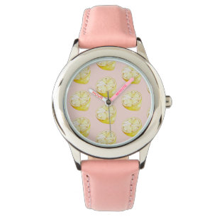 Modern pastroze en gele leemons horloge