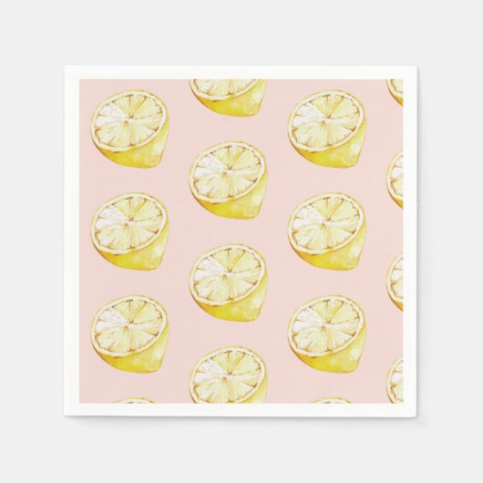 Modern pastroze en gele leemons servet (Voorkant)