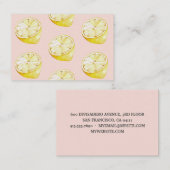 Modern pastroze en gele leemons visitekaartje (Voorkant / Achterkant)