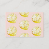 Modern pastroze en gele leemons visitekaartje (Voorkant)