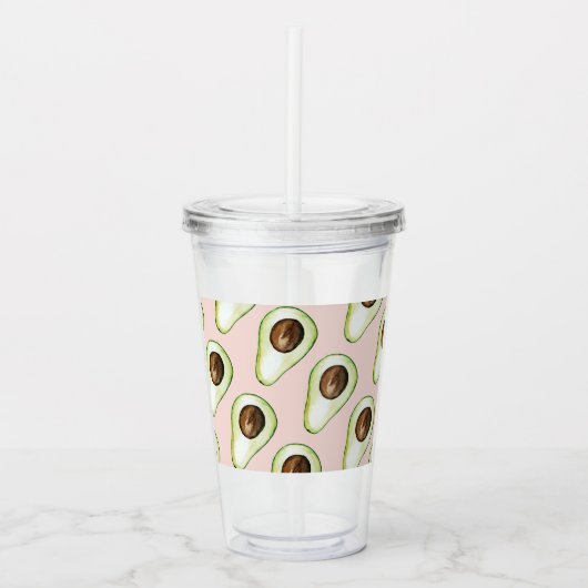 modern pastroze en groen anticonceptiepatroon acryl drinkbeker (Voorkant)