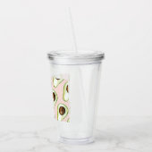 modern pastroze en groen anticonceptiepatroon acryl drinkbeker (Links)