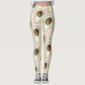 modern pastroze en groen anticonceptiepatroon leggings (Voorkant)