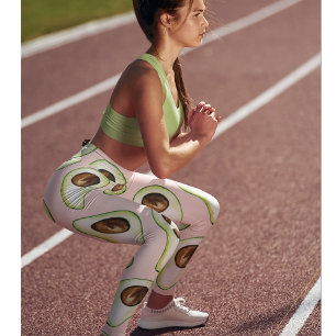 modern pastroze en groen anticonceptiepatroon leggings