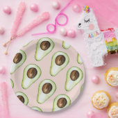 modern pastroze en groen anticonceptiepatroon papieren bordje (Feest)