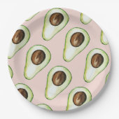 modern pastroze en groen anticonceptiepatroon papieren bordje (Voorkant)