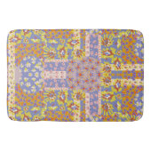 Modern Patchwork Daisy Flowers op Periwinkle Badmat (Voorkant)