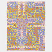 Modern Patchwork Daisy Flowers op Periwinkle Fleece Deken (Voorkant)